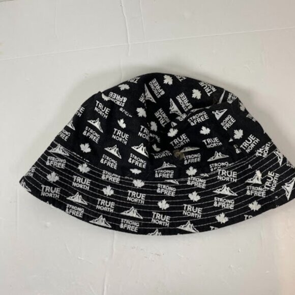 CANADA Black White True North Strong and Free Cotton Bucket Hat - Picture 3 of 5